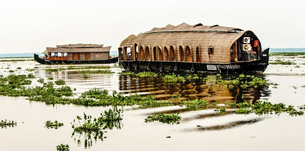 Houseboat cruising the backwaters of Alleppey, Kerala
