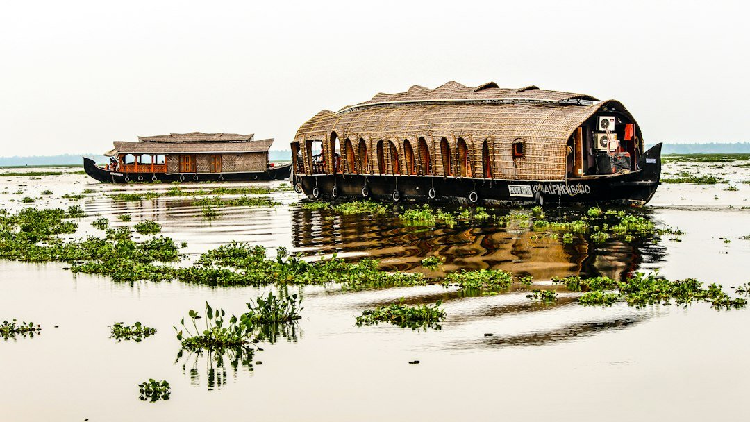 Houseboat cruising the backwaters of Alleppey, Kerala
